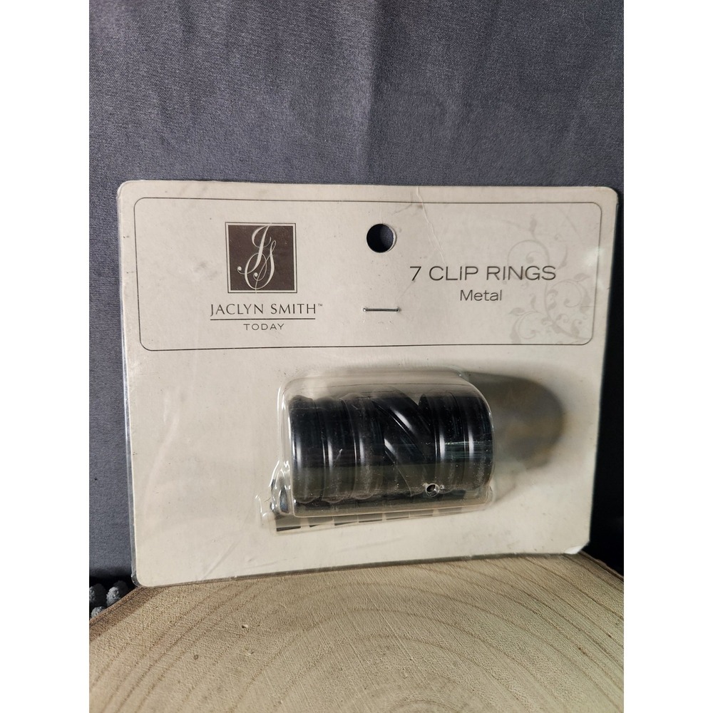 Jaclyn Smith 7 Clip Metal Curtain‎ Panel  Rings  - Burnished Bronze 1.18 in~NIP